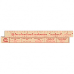 12" Economy Natural Wood Rulers - Safety Rules (Custom)